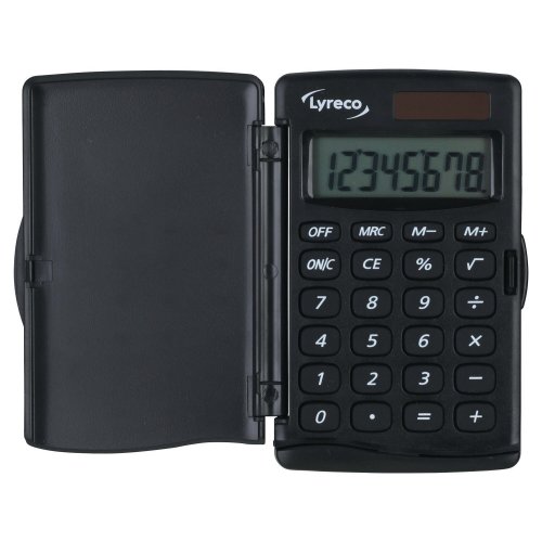 Taskulaskin Lyreco nomad 8 numeron näyttö