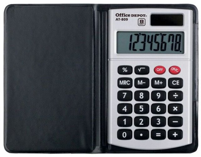 Taskulaskin Office Depot AT-809 taittuva etukansi
