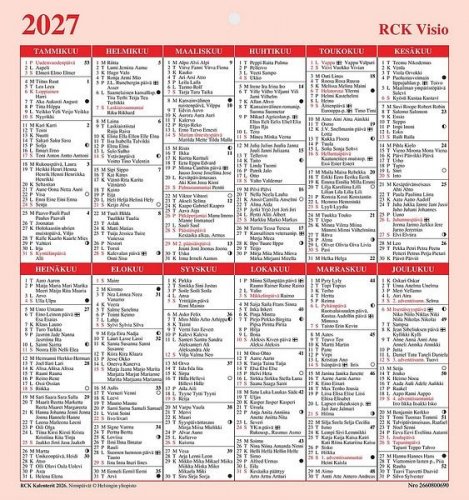 Taulukkokalenteri 2027 Visio
