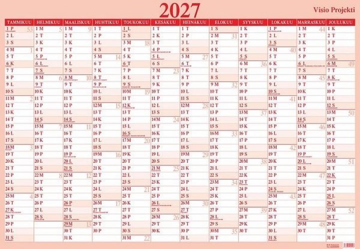 Taulukkokalenteri 2027 Visio Projekti