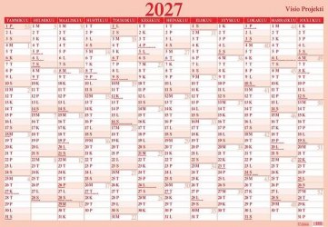 Taulukkokalenteri 2027 Visio Projekti