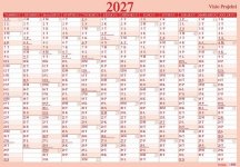 Taulukkokalenteri 2027 Visio Projekti