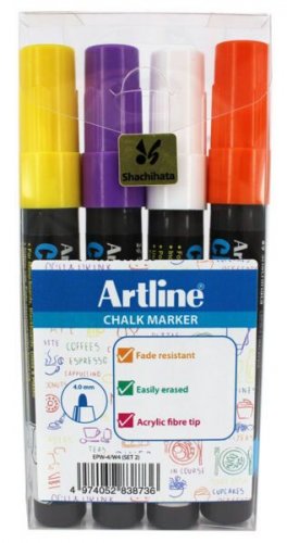 Taulukynäsarja Artline Chalk. Marker, EPW/4W2, 4-väriä