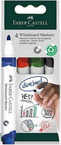 Taulukynäsarja Faber-Castell pyöreä 4-väriä valkotaululle