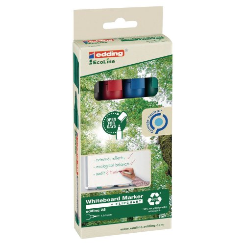 Taulutussi Edding ecoline 28 pyöreä 1,5-3mm värilajitelma 4kpl