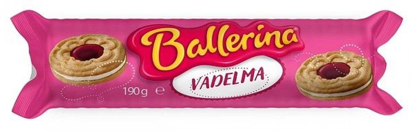 Täytekeksi Ballerina vadelma 190g vadelma