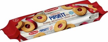 Täytekeksi Gluteeniton Piruett vadelma Semper 110g