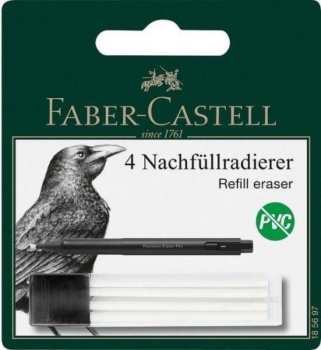 Täyttöpakkaus Faber-Castell pyyhekumikynään 4 kumia/pak