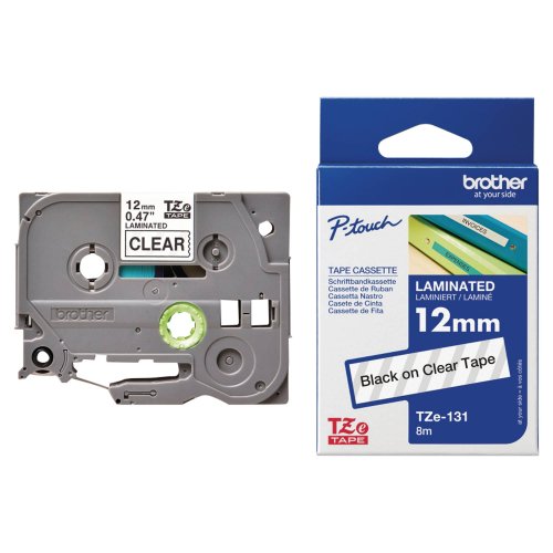 Teippi Brother tze-131 12 mm musta/kirk