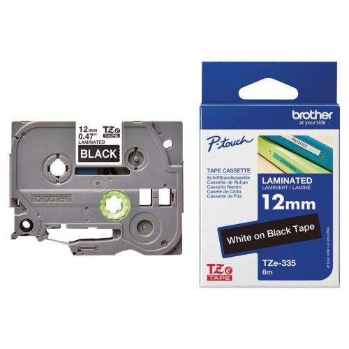 Teippi Brother tze-335 12 mm valk/musta