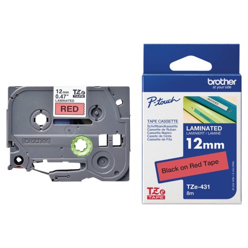 Teippi Brother tze-431 12 mm musta/pun