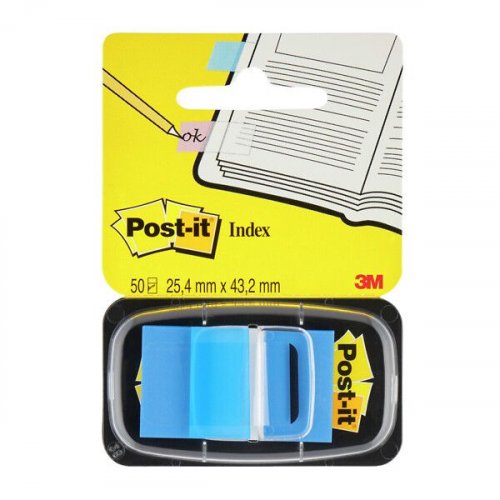 Teippimerkki 3M Post-it Index 680-2 sininen 25,4x43,2mm