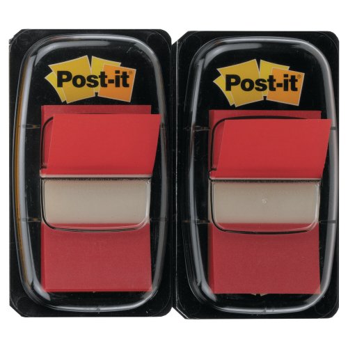 Teippimerkki Post-it® index 25 x 44mm punainen 2kpl