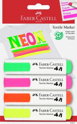 Tekstiilikynä FC Neon 4 värin sarja 4 värin sarja blister myymäläpakkaus