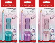 Teroitin Faber-Castell Jumbo Sparkle kynä, ja pyyhekumi
