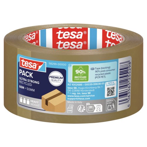 Tesa 58299 pakkausteip pet 50mmx66m rusk