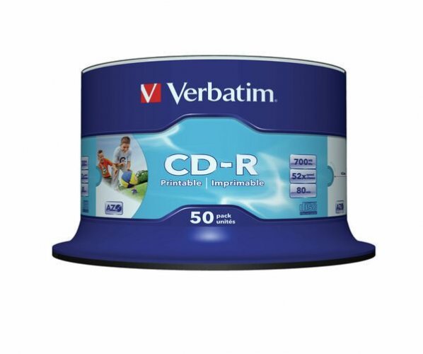 Tietolevy Verbatim CD-R 700MB 52x,80min 50 Spindle Printable
