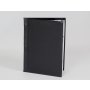 Todistuskansio A4 musta muovi metallivahvikkeilla