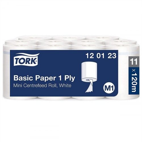 Tork Basic Mini -vetopyyhe M1 1-krs. valkoinen 120m 11rll