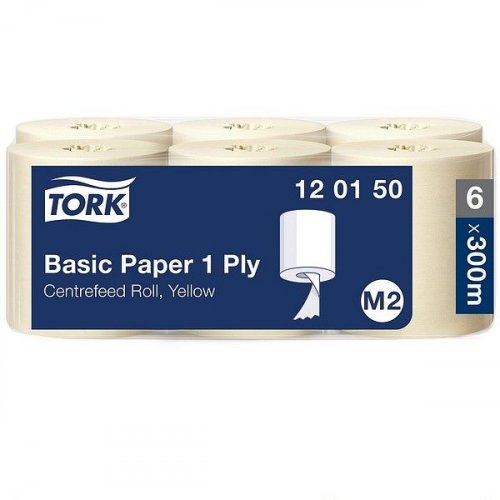Tork Basic -vetopyyhe M2 1-krs keltainen 300m 6rll
