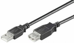 Usb-jatkokaapeli 2.0 (A/A) 3m musta MicroConnect USB2.0 Extension A-A