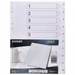 Välilehti a4 1-10 kartonki valkoinen