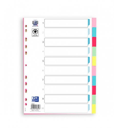 Välilehti A4 10-os. moniväri kartonki