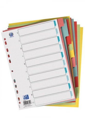 Välilehti A4 10-os. moniväri kartonki