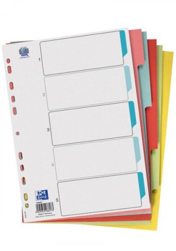 Välilehti A4 5-os. moniväri kartonki