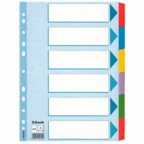 Välilehti Mylar A4 6-os. moniväri muovikieleke/kartonki 160g