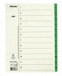 Välilehti A4 1-12 vihreä muovikieleke