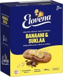 Välipalakeksi Elovena 10x30g banaani/suklaa