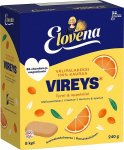 Välipalakeksi Elovena 8x30g vireys tyrni appelsiini