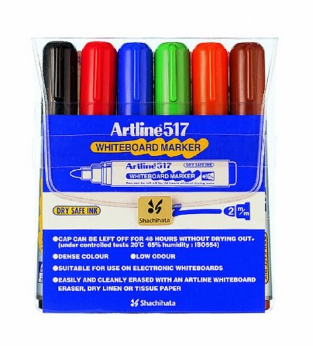Taulutussi Artline 517 6-värisrj pyöreä kärki 2mm