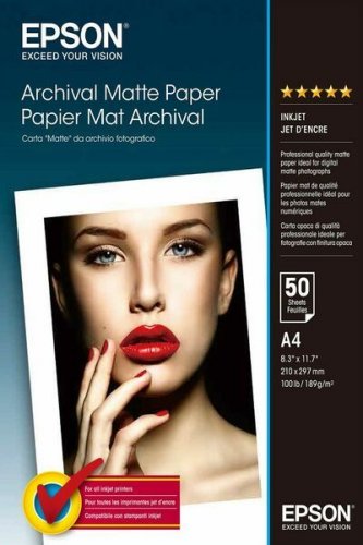 Valokuvapaperi A4 189g 50kpl matta Epson Archival Matte