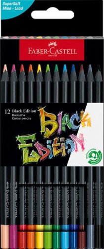 Värikynä Faber-Castell Black Edition 12 pahvirasiassa