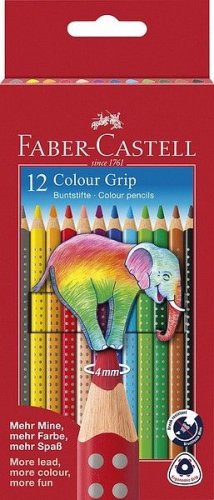Värikynä Faber-Castell Colour Grip 12 pahvirasiassa