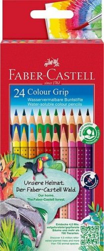Värikynä Faber-Castell Colour Grip 24 pahvirasiassa