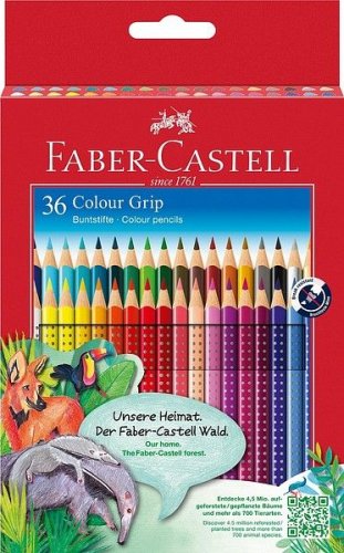 Värikynä Faber-Castell . Colour Grip 36 pahvirasiassa