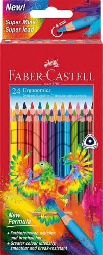 Värikynä Faber-Castell Kids 3-kulm. pitkä 24 väriä