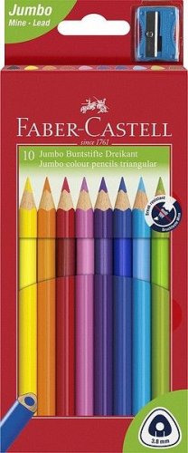 Värikynä Faber-Castell Kids Jumbo 3-kulm. 10 väriä/ras