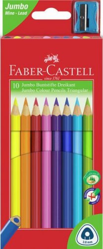 Värikynä Faber-Castell Kids Jumbo 3-kulm. 10 väriä/ras