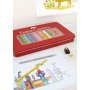 Värikynä Faber-Castell Metallirasiassa kuusikulmainen 36 väriä/rasia