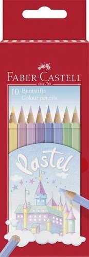Värikynä Faber-Castell pastel kuusikulmainen 10 väriä/rasia