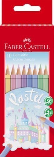 Värikynä Faber-Castell pastel kuusikulmainen 10 väriä/rasia
