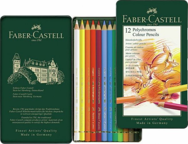 Värikynä Faber-Castell Polychromos 12 väriä/ras