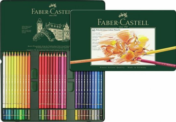 Värikynä Faber-Castell Polychromos 60 puuväriä  laadukas ammattitason värikynäsarja