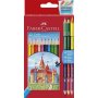 Värikynäsarja Faber-Castell Ecopen 12+3 kaksipäistä värik.