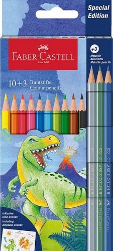 Värikynät Faber-Castell Classic dinosaurus 10+3
