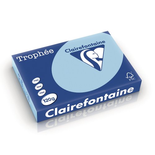 Värillinen Kopiopaperi A4 120g Clairefontaine trophee 1213 taivaansininen 250kpl